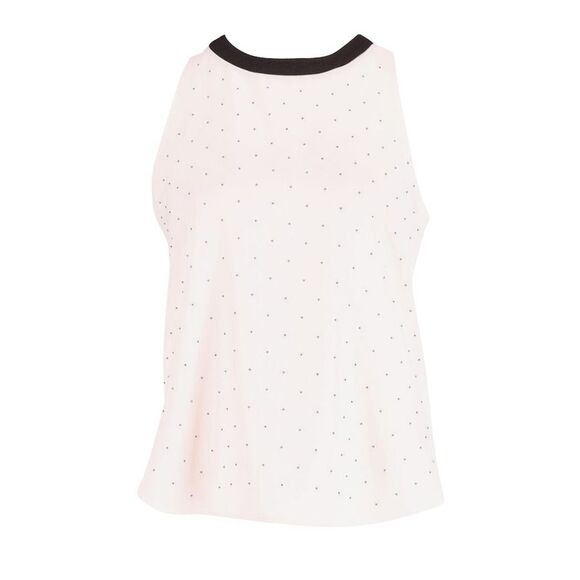 Balenciaga Dotted Embellished Sleeveless Top in Cream Polyester